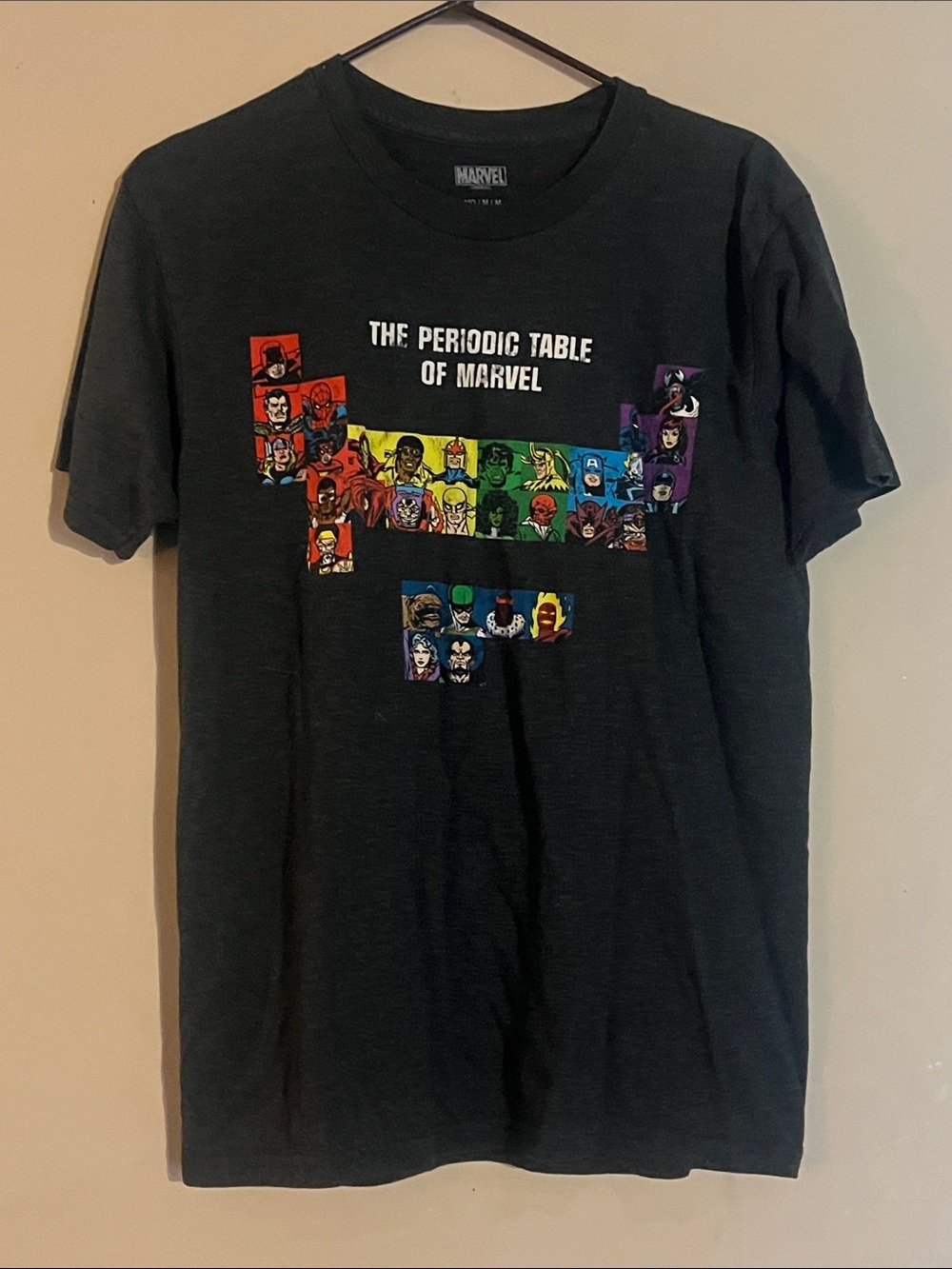 Marvel Black Tee with Rainbow Hero Blocks